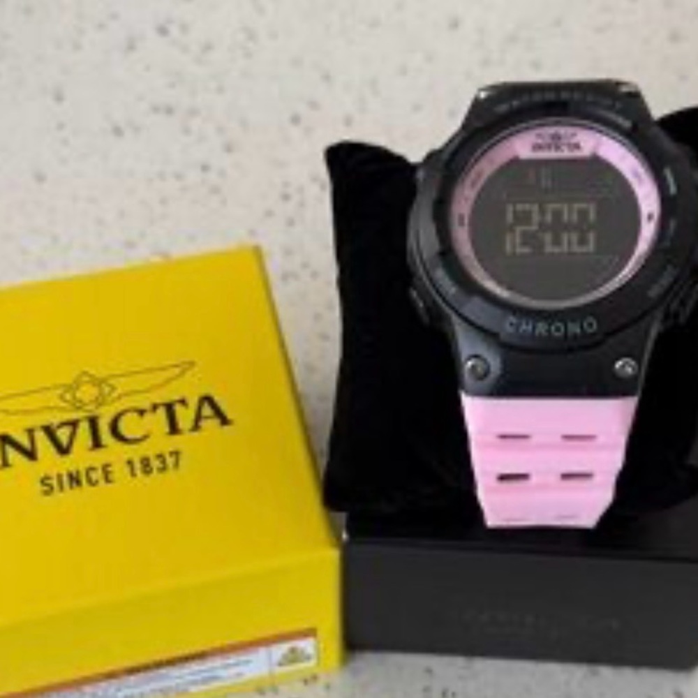 Invicta Men’s Racing Series  Pink and Black Digital Watch. New with Warranty.